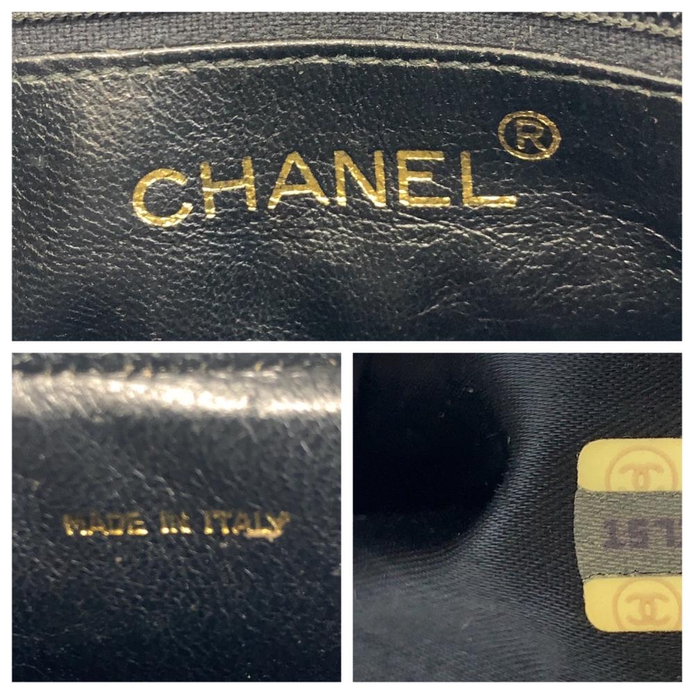 Black Leather Chanel Shoulder Bag