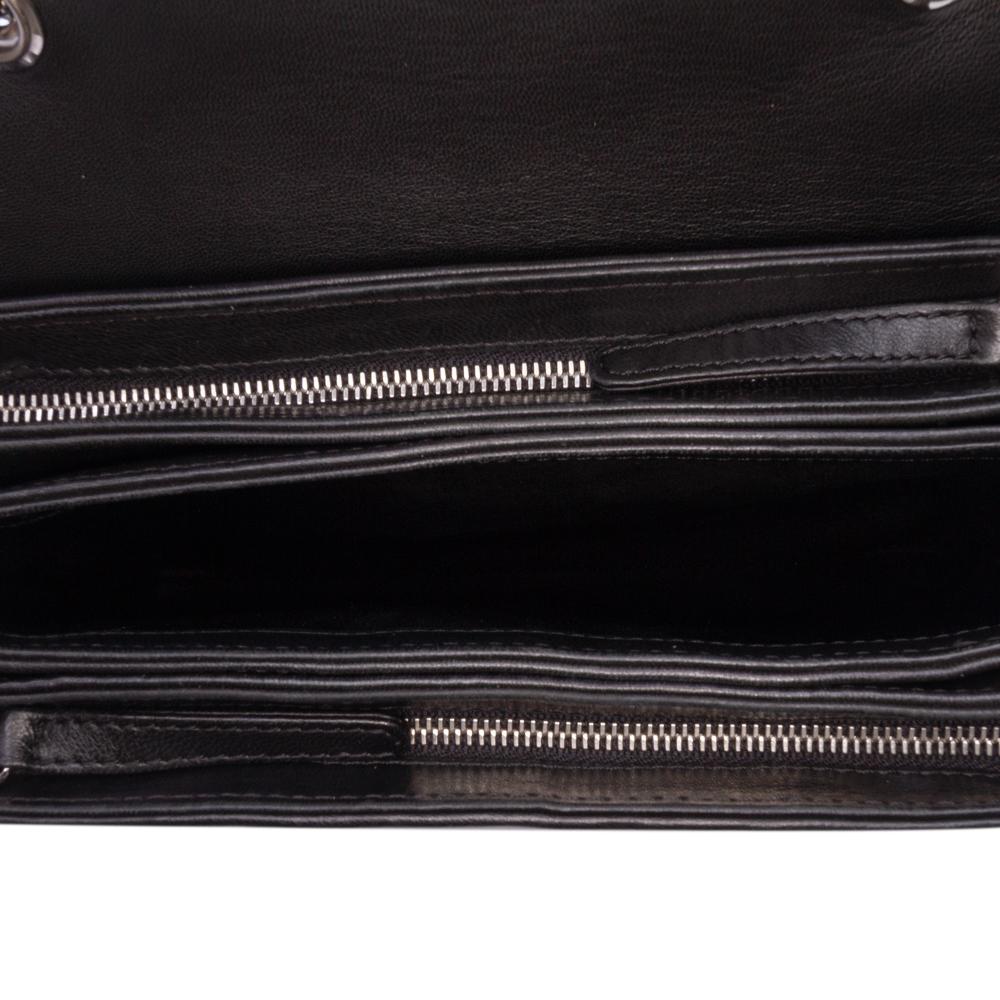 Black Leather Chanel Flap Bag