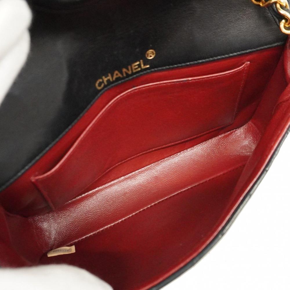 Black Leather Chanel Crossbody Bag