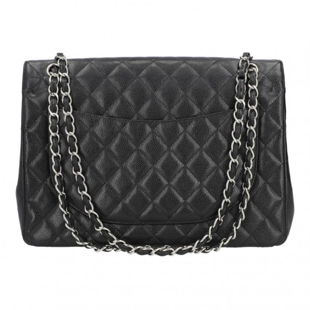 Black Leather Chanel Flap Bag