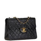 Black Leather Chanel Flap Bag