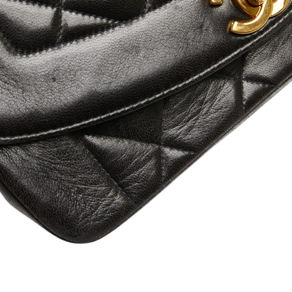Black Leather Chanel Crossbody Bag
