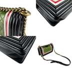 Black Leather Chanel Shoulder Bag