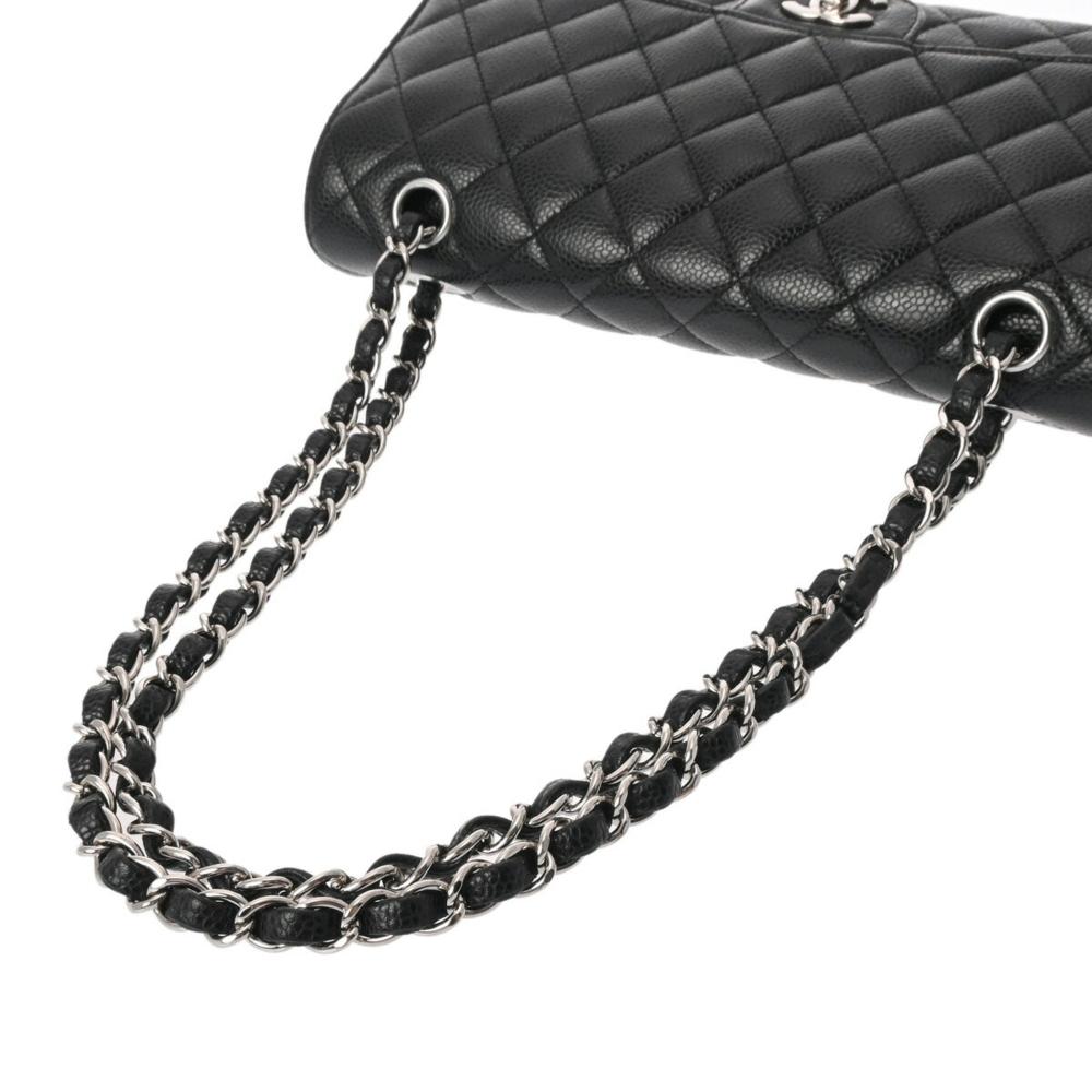 Black Leather Chanel Shoulder Bag