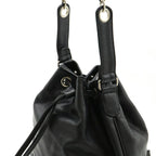 Black Leather Chanel Shoulder Bag