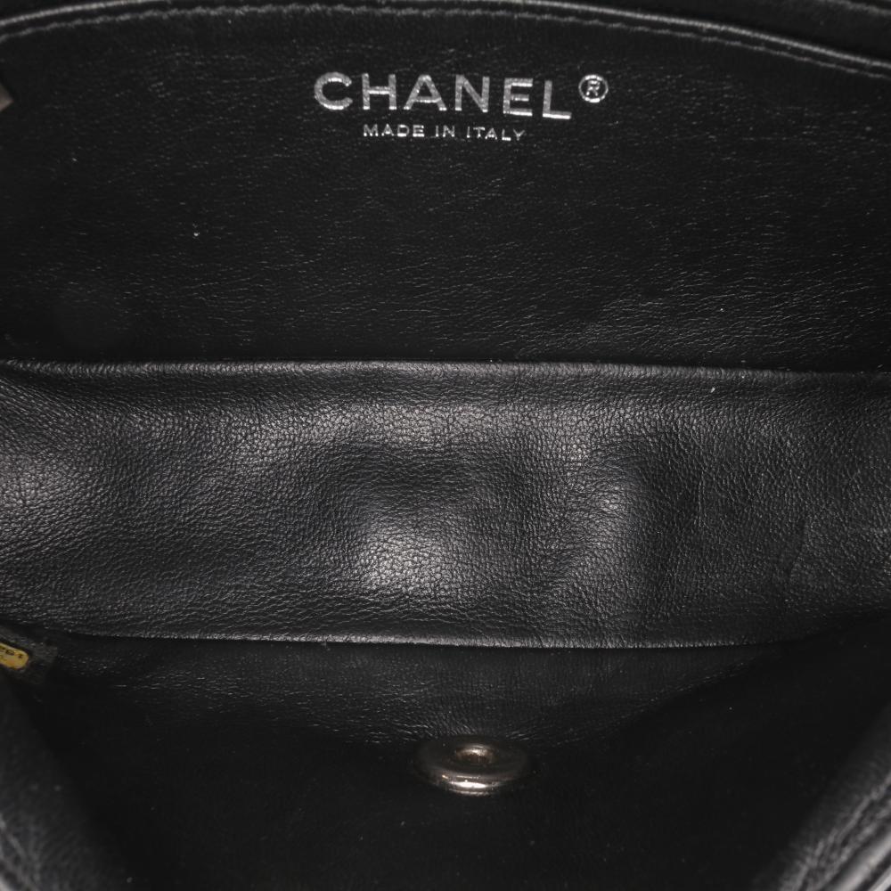 Black Leather Chanel Flap Bag