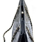 Black Leather Chanel Shoulder Bag