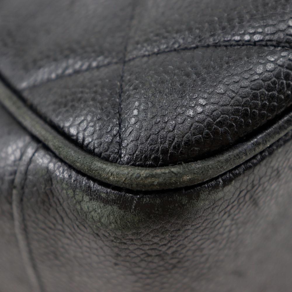 Black Leather Chanel Shoulder Bag