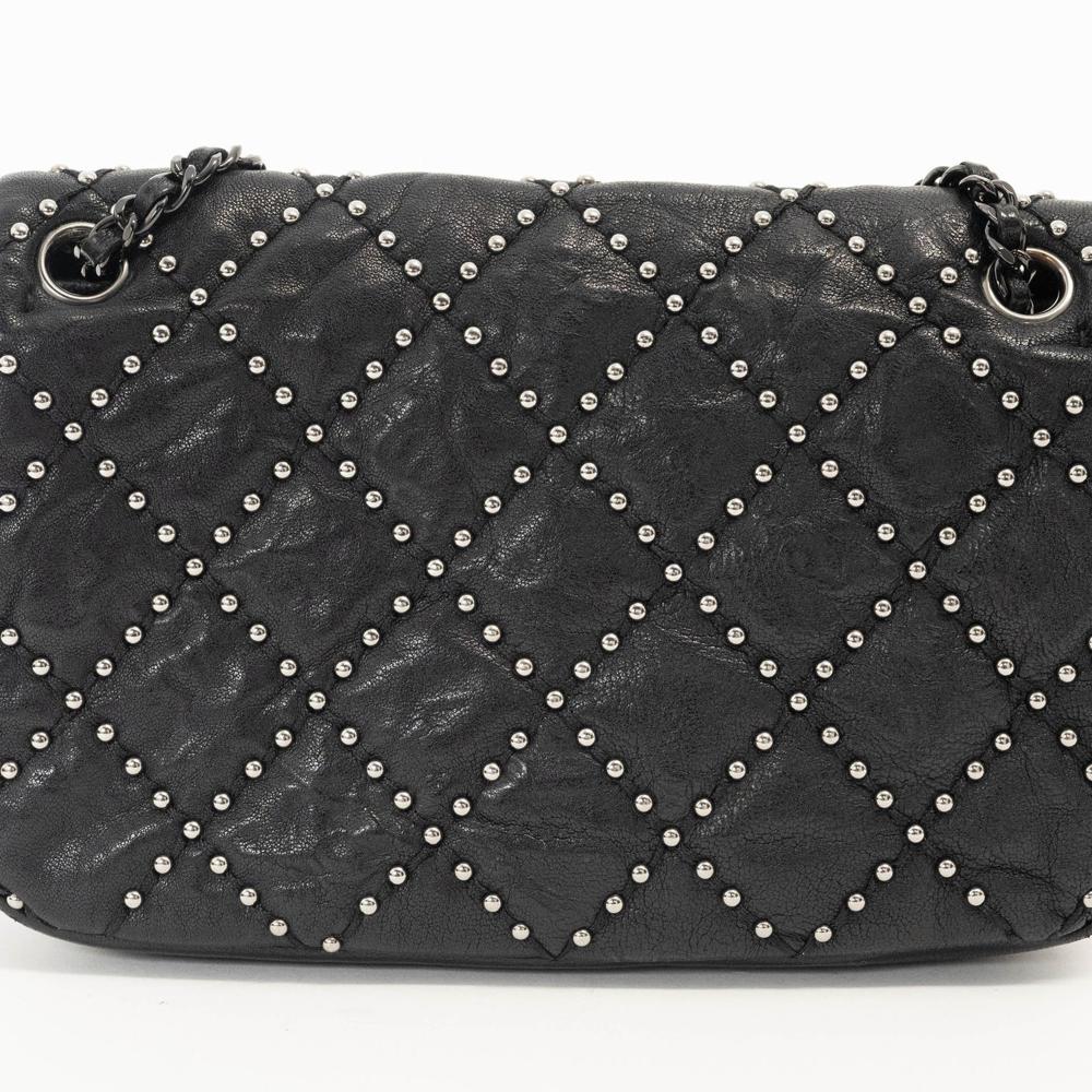 Black Leather Chanel Shoulder Bag