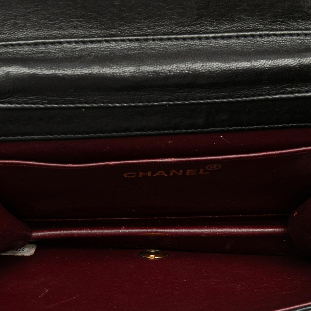 Black Leather Chanel Flap Bag