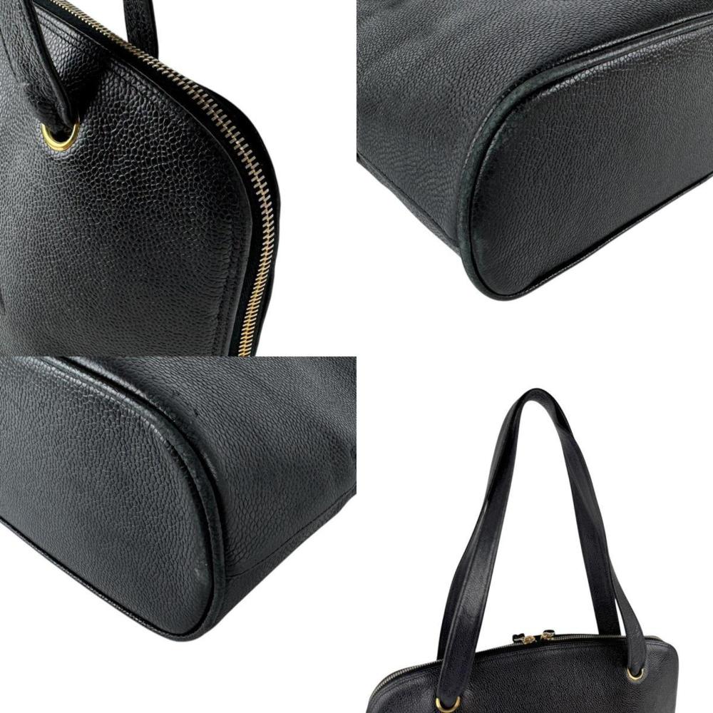 Black Leather Chanel Shoulder Bag