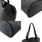 Black Leather Chanel Shoulder Bag