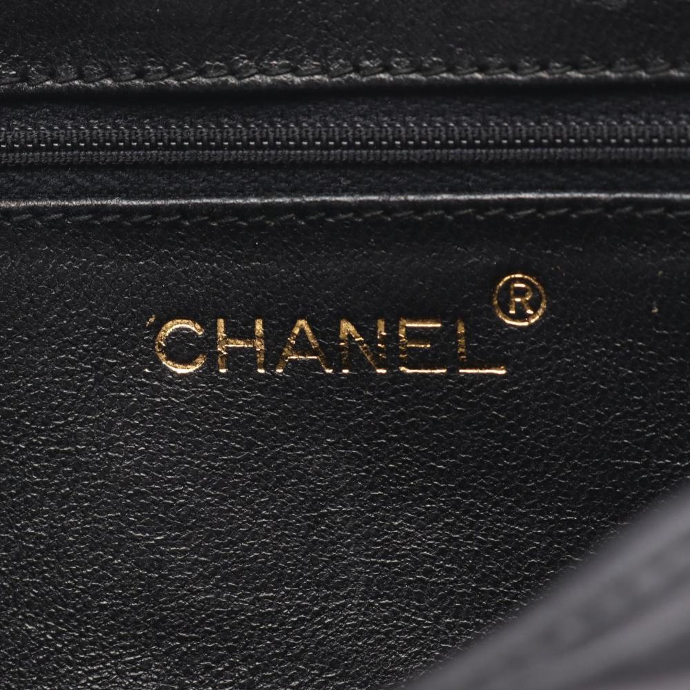 Black Leather Chanel Shoulder Bag