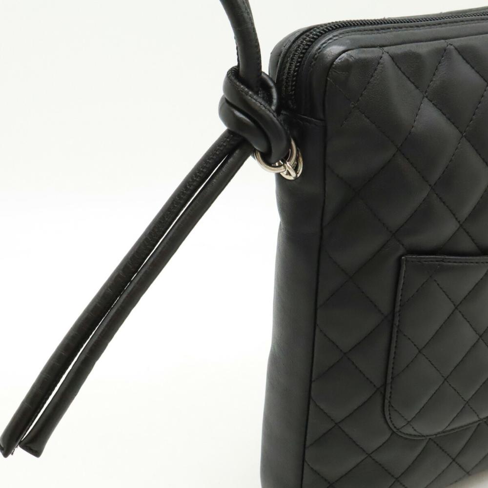 Black Leather Chanel Crossbody Bag
