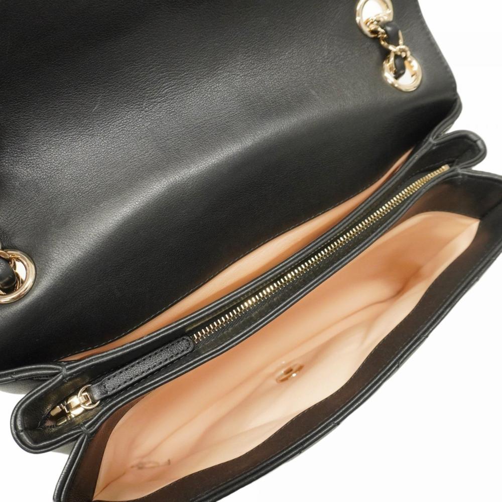 Black Leather Chanel Shoulder Bag