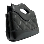 Black Leather Chanel Shoulder Bag