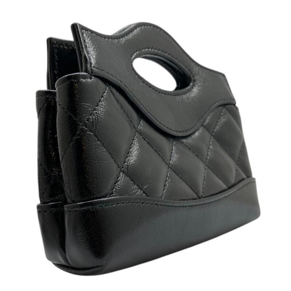 Black Leather Chanel Shoulder Bag