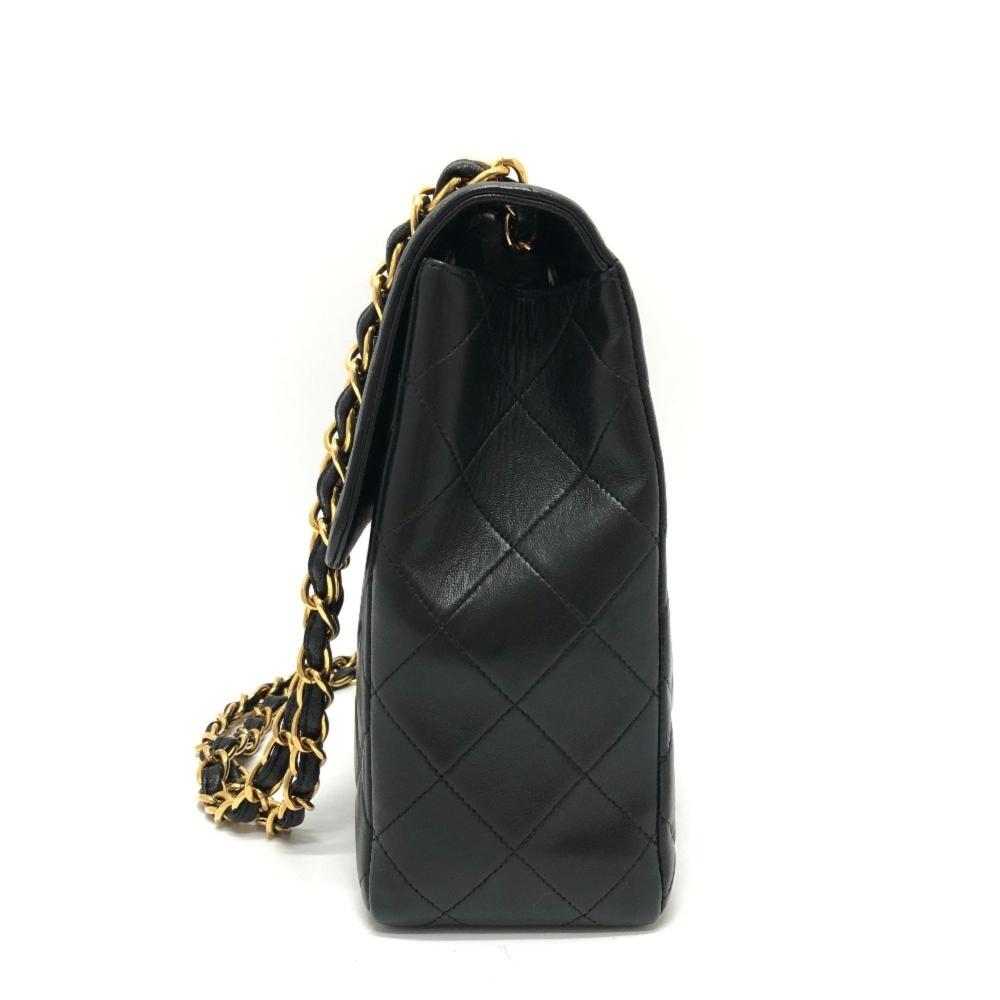 Black Leather Chanel Shoulder Bag