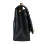 Black Leather Chanel Shoulder Bag