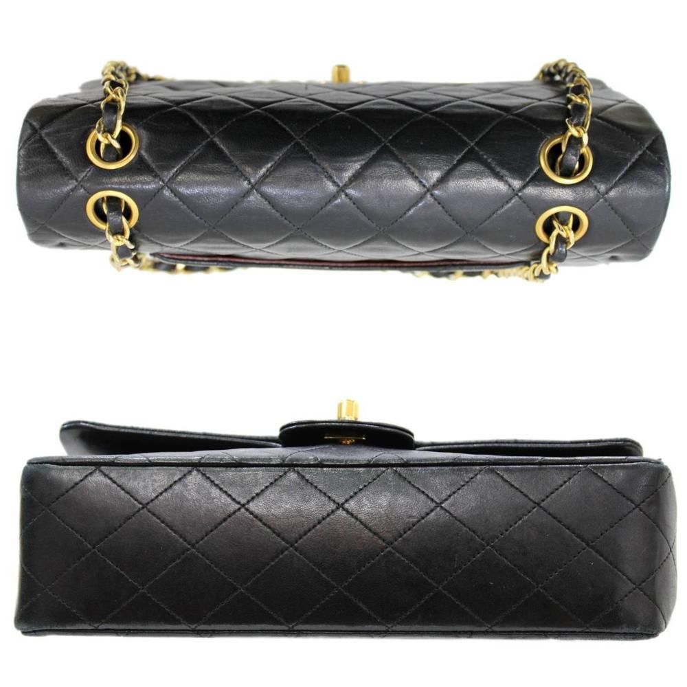 Black Leather Chanel Flap Bag