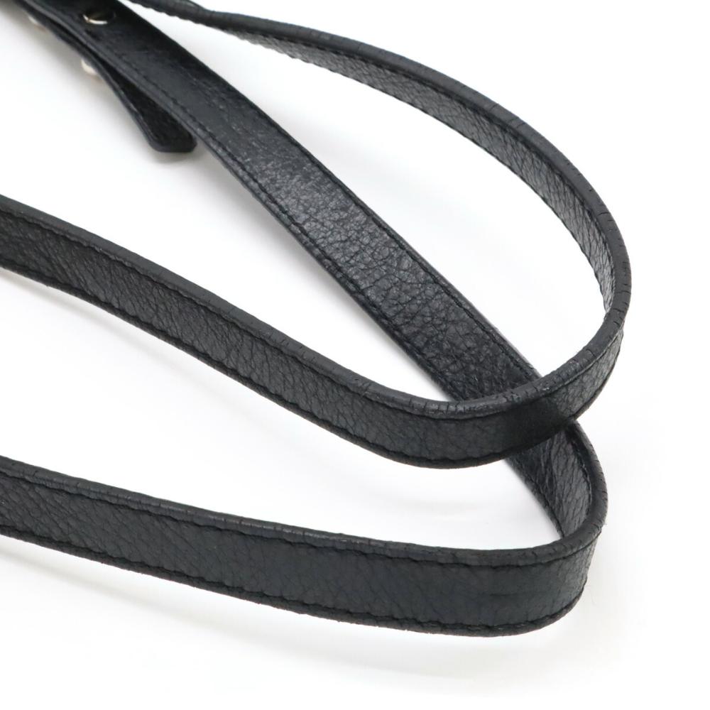 Black Leather Chanel Shoulder Bag