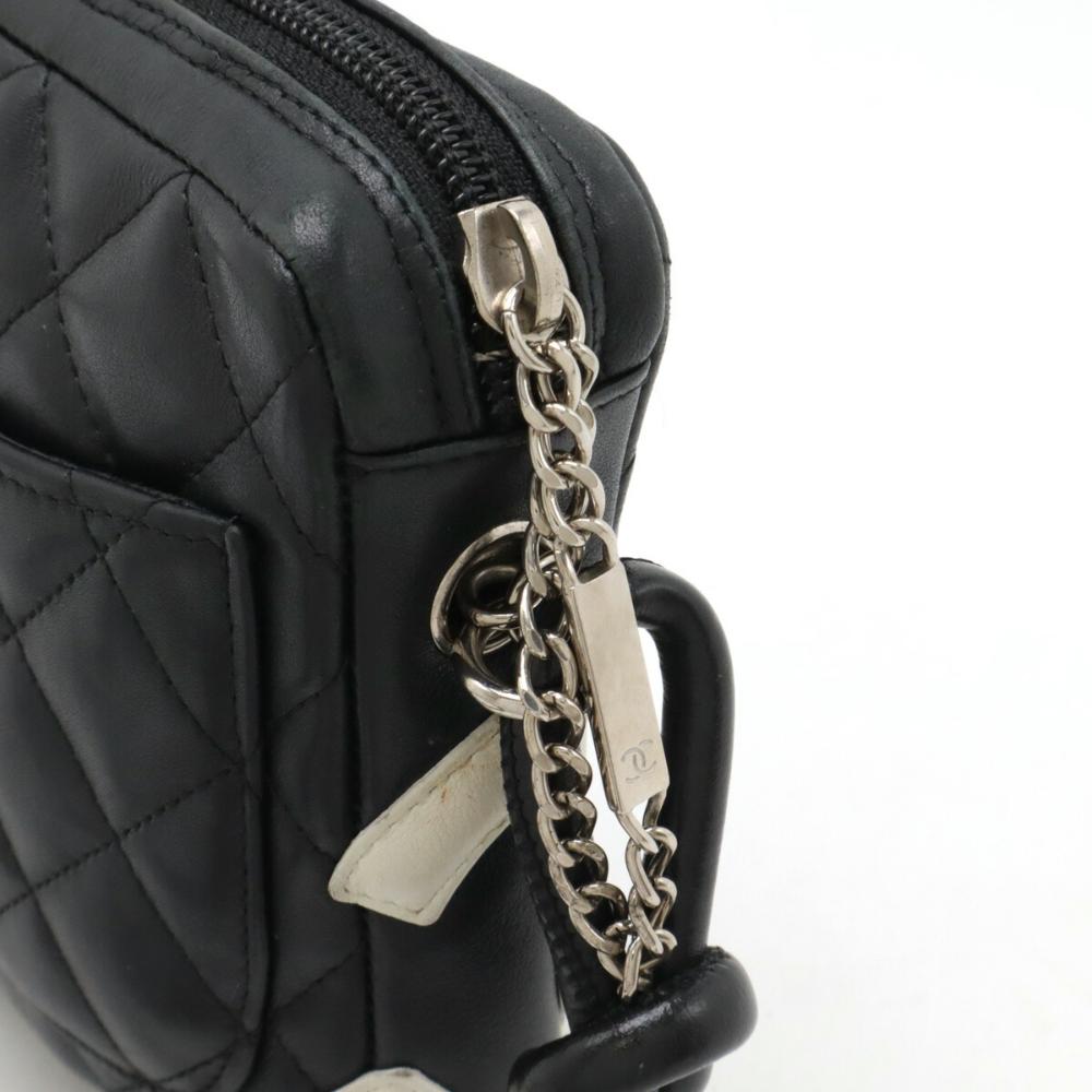 Black Leather Chanel Shoulder Bag
