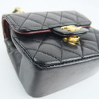 Black Leather Chanel Belt Bag