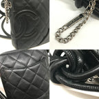Black Leather Chanel Shoulder Bag