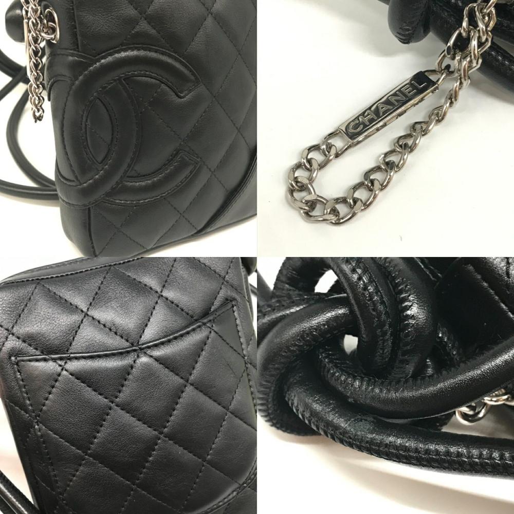 Black Leather Chanel Shoulder Bag