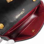 Black Leather Chanel Shoulder Bag