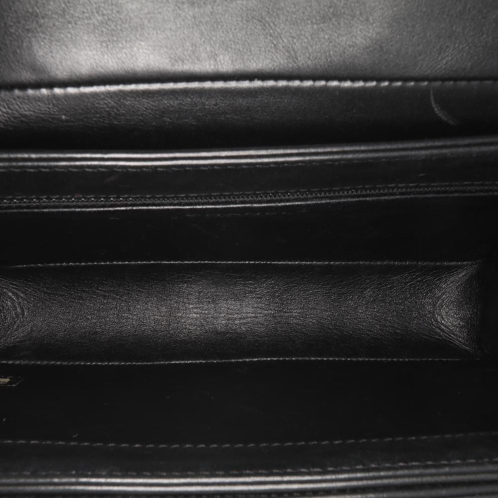 Black Leather Chanel Flap Bag