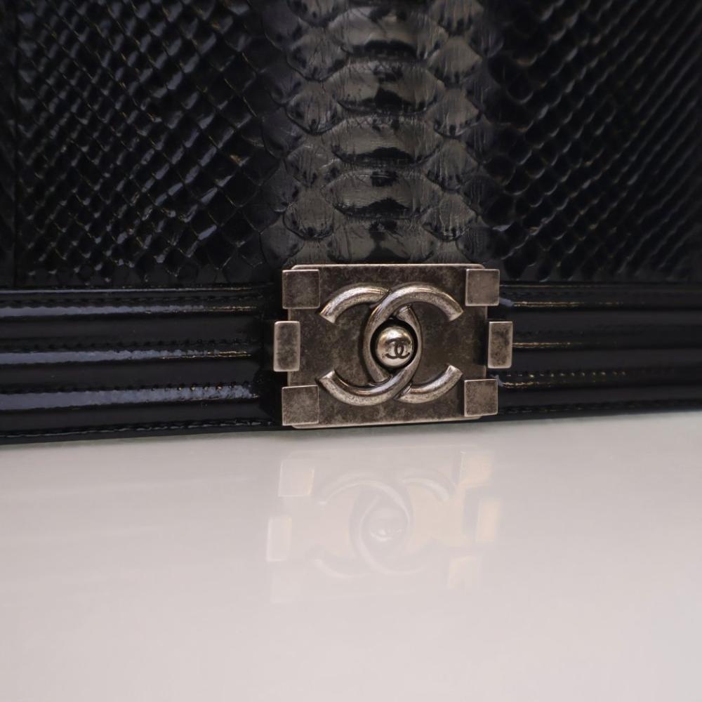 Black Leather Chanel Flap Bag