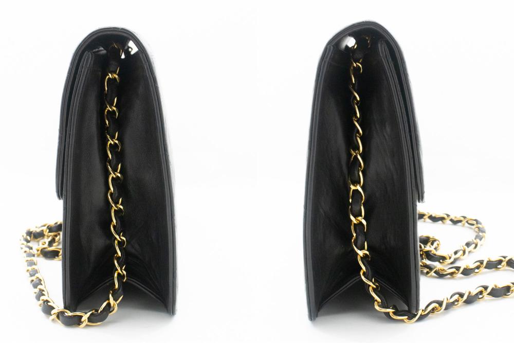 Black Leather Chanel Crossbody Bag