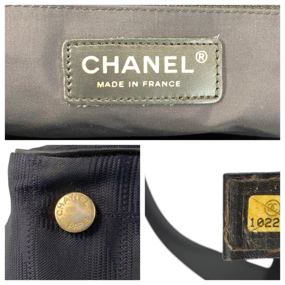 Black Leather Chanel Travel Line