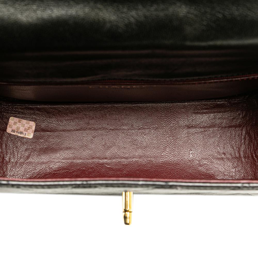 Black Leather Chanel Flap Bag