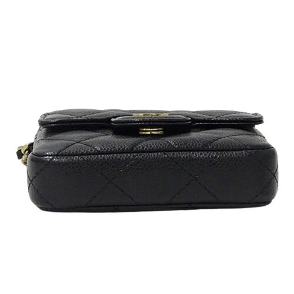 Black Leather Chanel Shoulder Bag