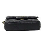 Black Leather Chanel Shoulder Bag