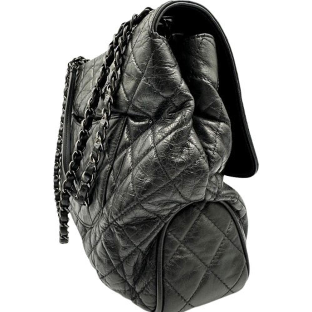 Black Leather Chanel Shoulder Bag