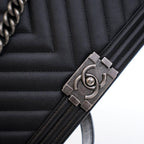 Black Leather Chanel Flap Bag