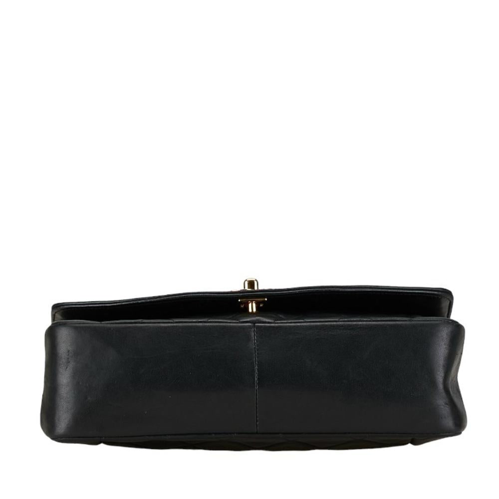 Black Leather Chanel Shoulder Bag