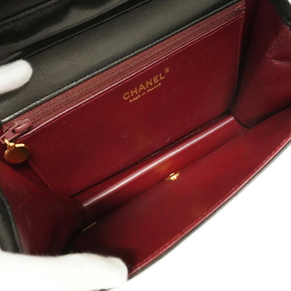 Black Leather Chanel Shoulder Bag