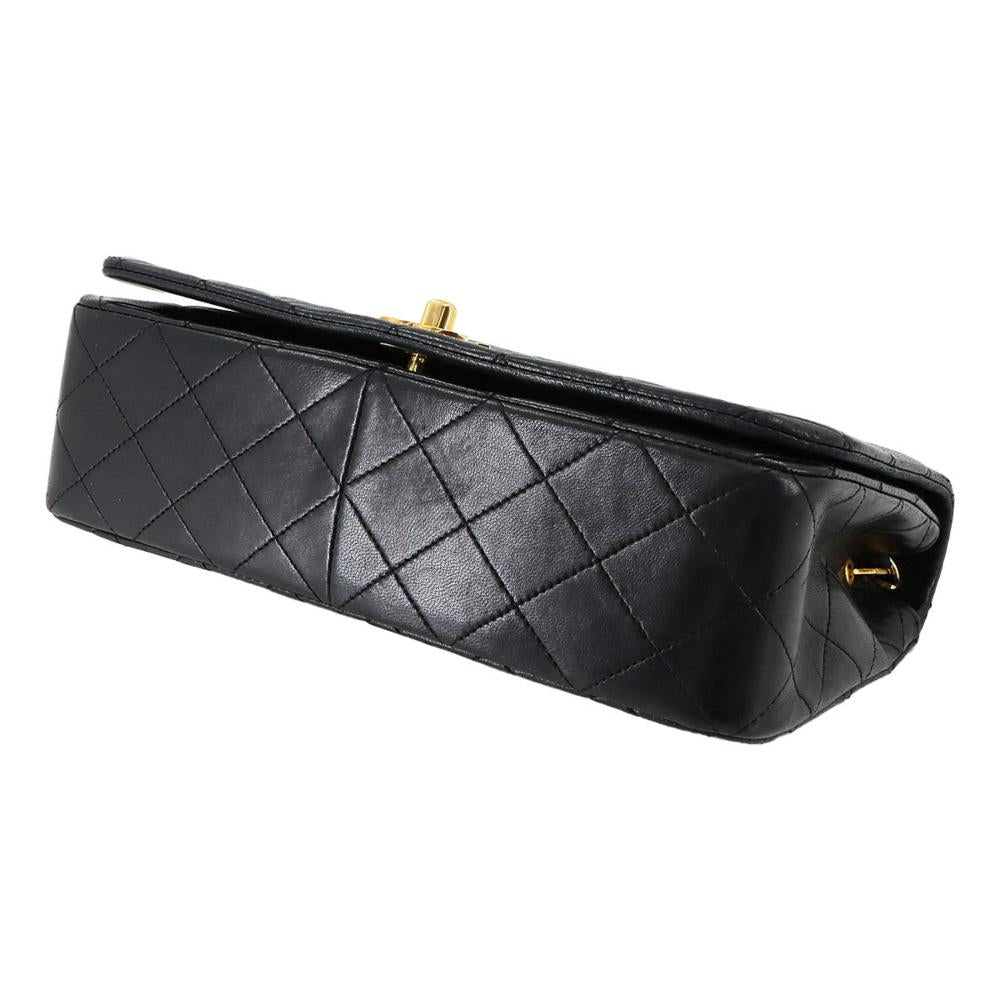 Black Leather Chanel Shoulder Bag