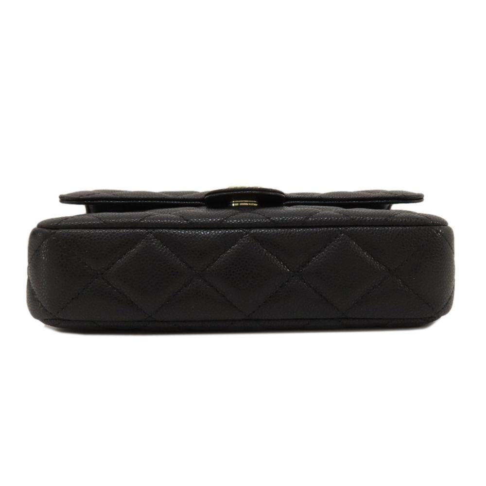 Black Leather Chanel Shoulder Bag