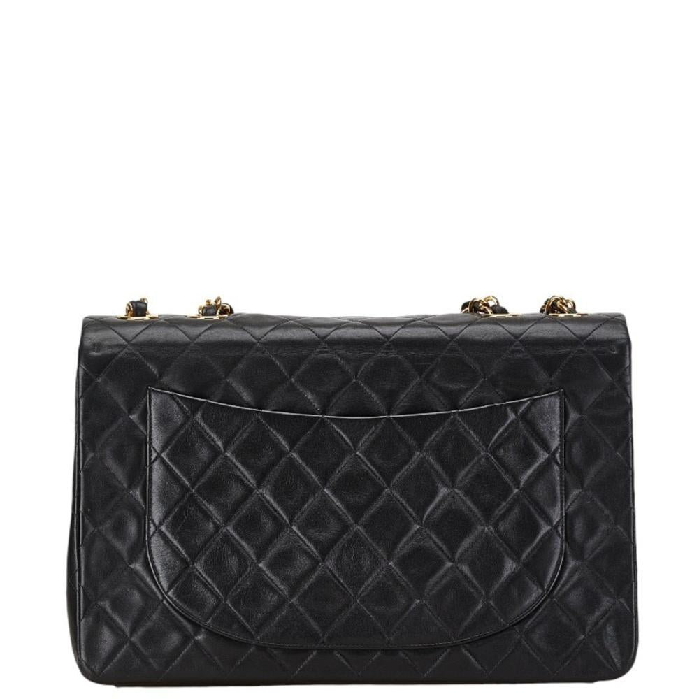 Black Leather Chanel Shoulder Bag