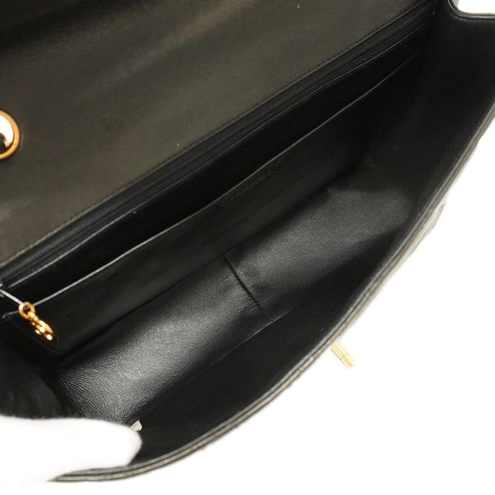 Black Leather Chanel Shoulder Bag