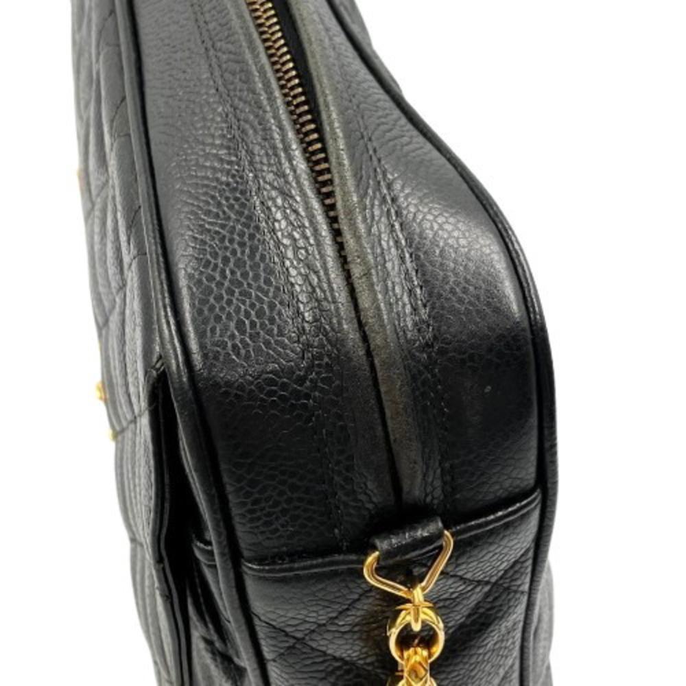 Black Leather Chanel Shoulder Bag