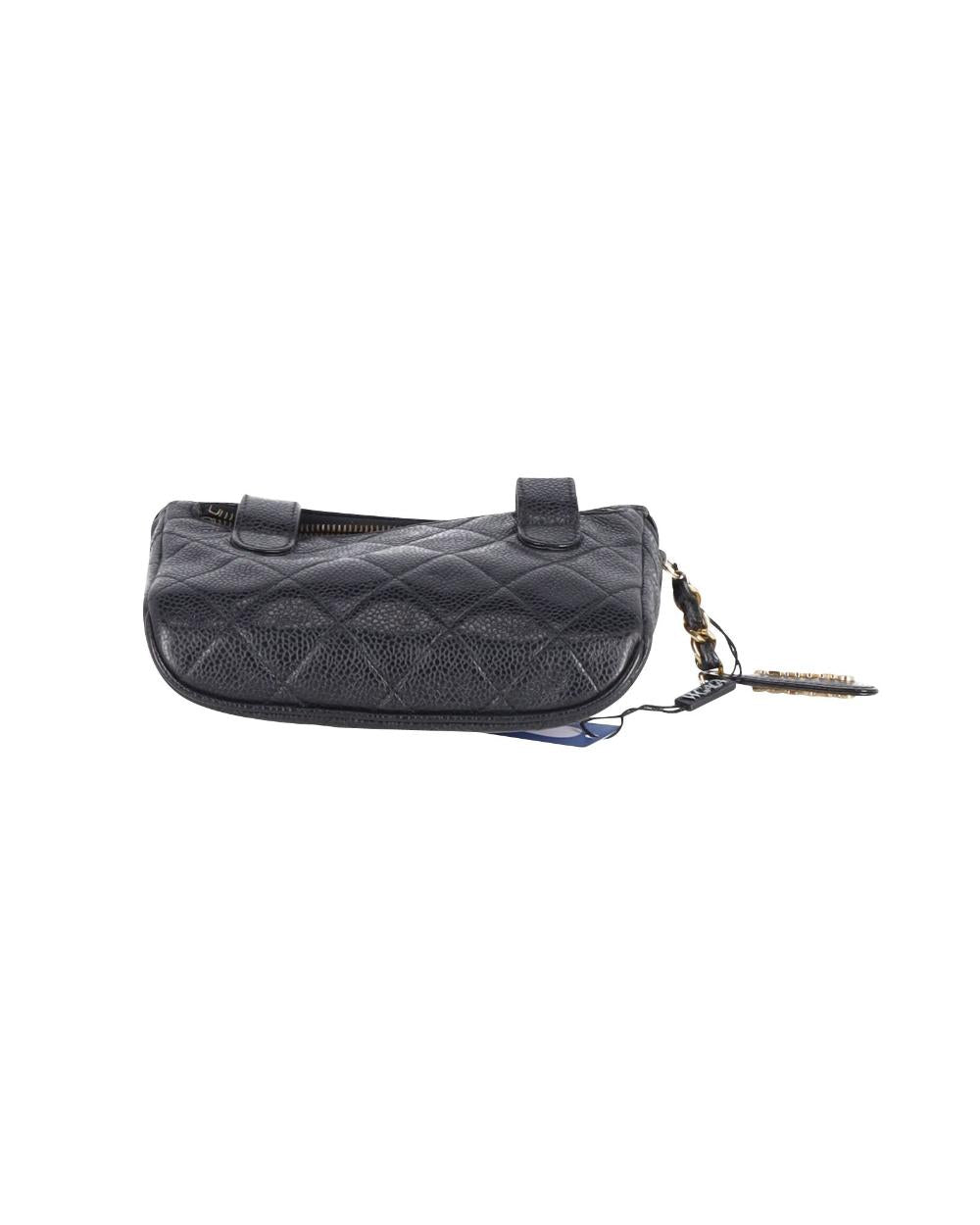 Black Leather Chanel Crossbody Bag