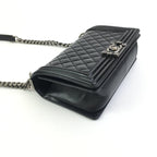 Black Leather Chanel Shoulder Bag