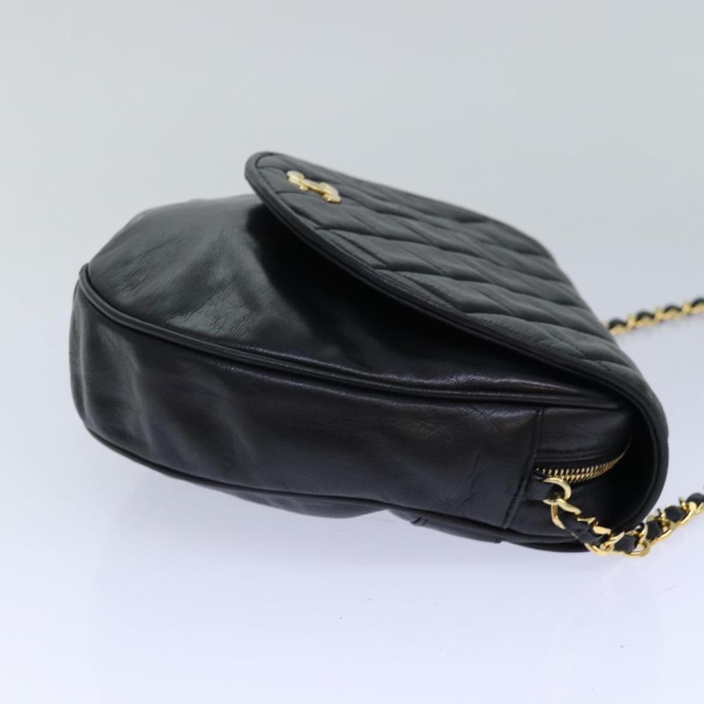 Black Leather Chanel Shoulder Bag