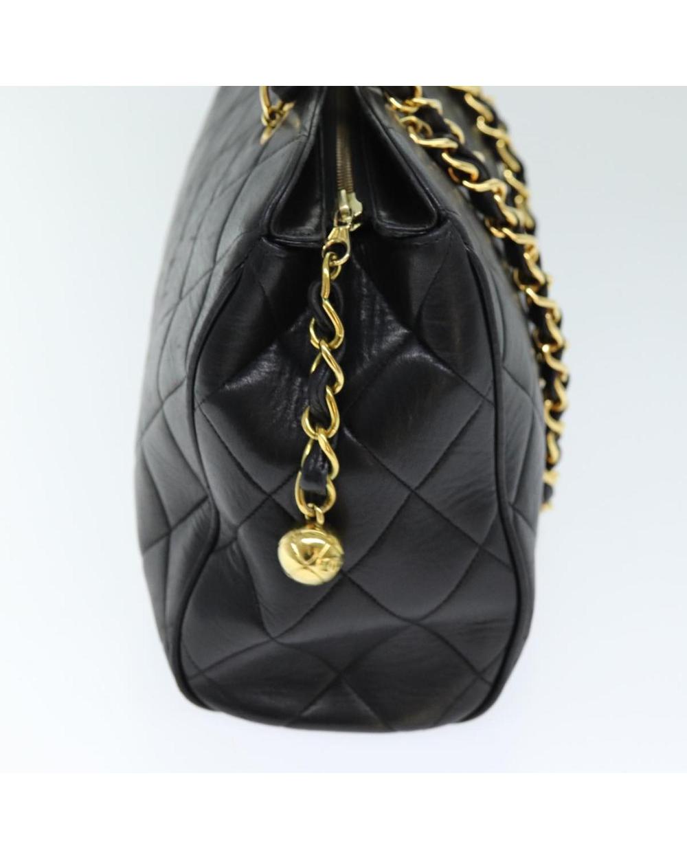 Black Leather Chanel Shoulder Bag